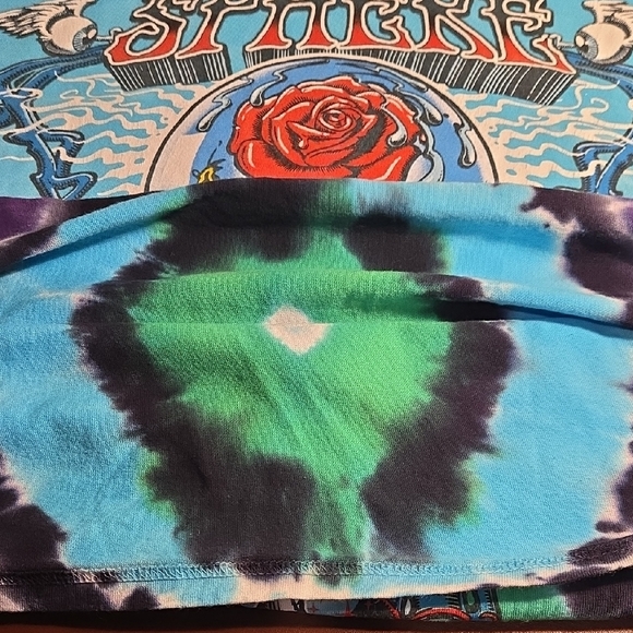 Liquid Blue Tie-Dye Grateful Dead Tee - Blue, Green, Purple - Picture 9 of 9